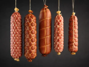 Kunstdärme mit Netzstruktur geben der Wurst eine ausgefallene Form